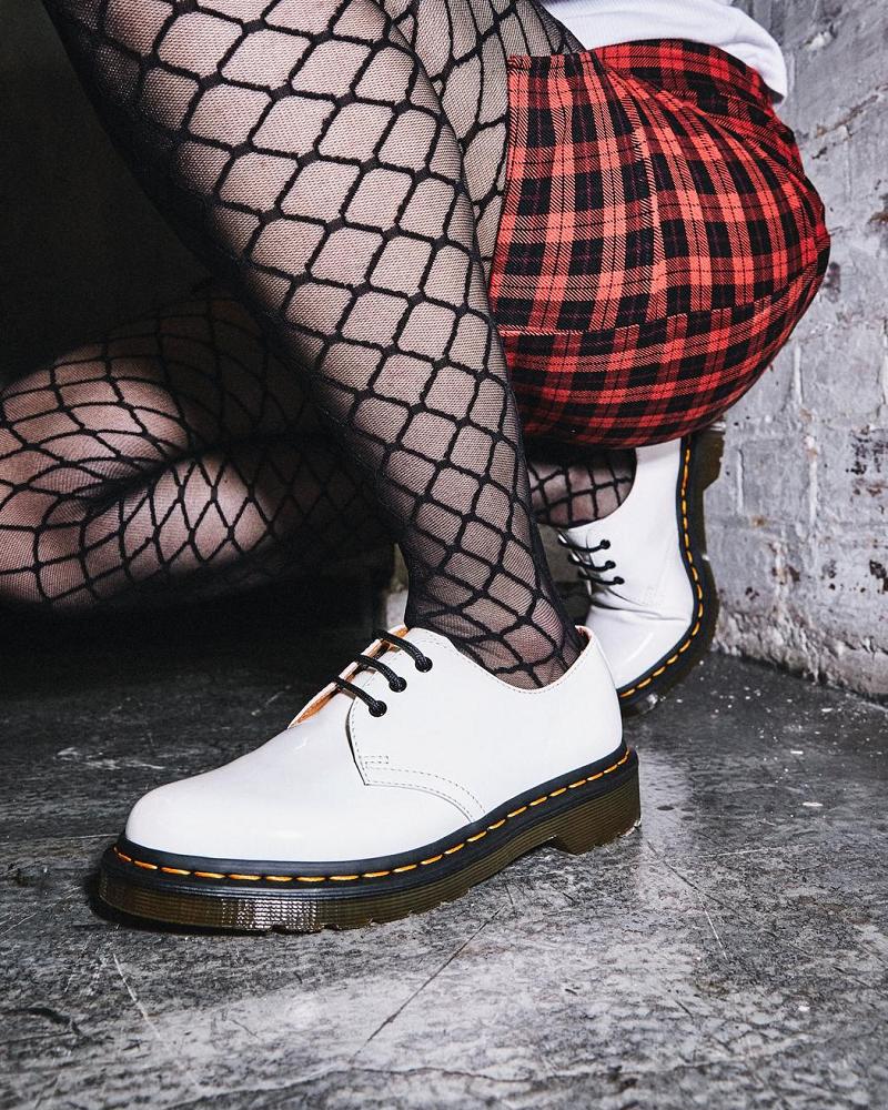 Zapatos Oxford Dr Martens 1461 Charol Cuero Mujer Blancos | MX 431BEX